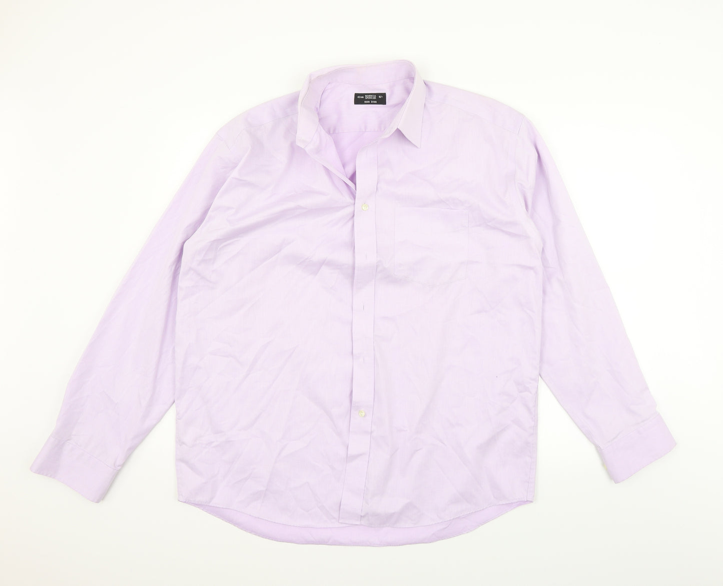 Marks and Spencer Mens Purple    Button-Up Size 16.5