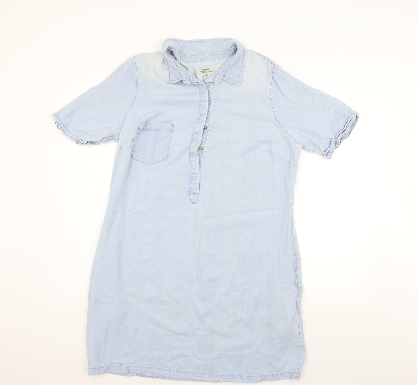 Papaya Womens Blue   T-Shirt Dress  Size 14