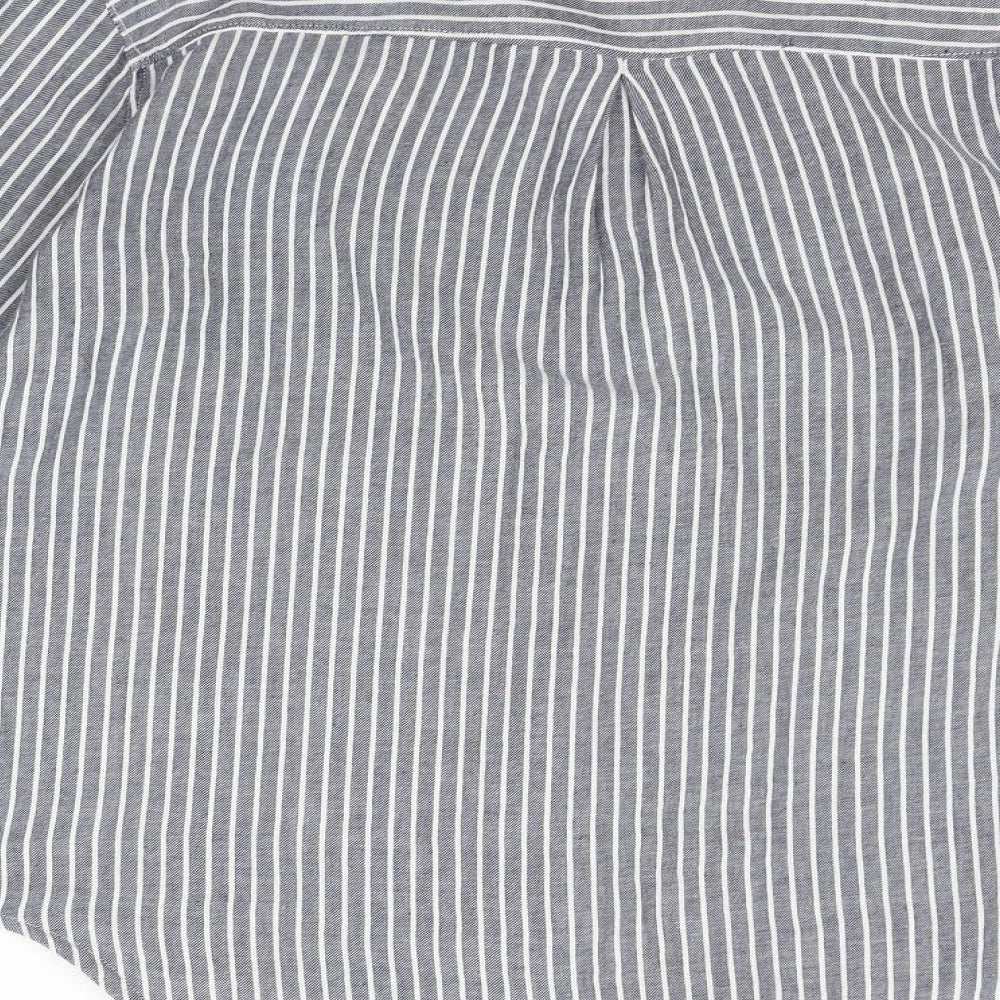 Atmosphere Womens Blue Striped  Basic Button-Up Size 12