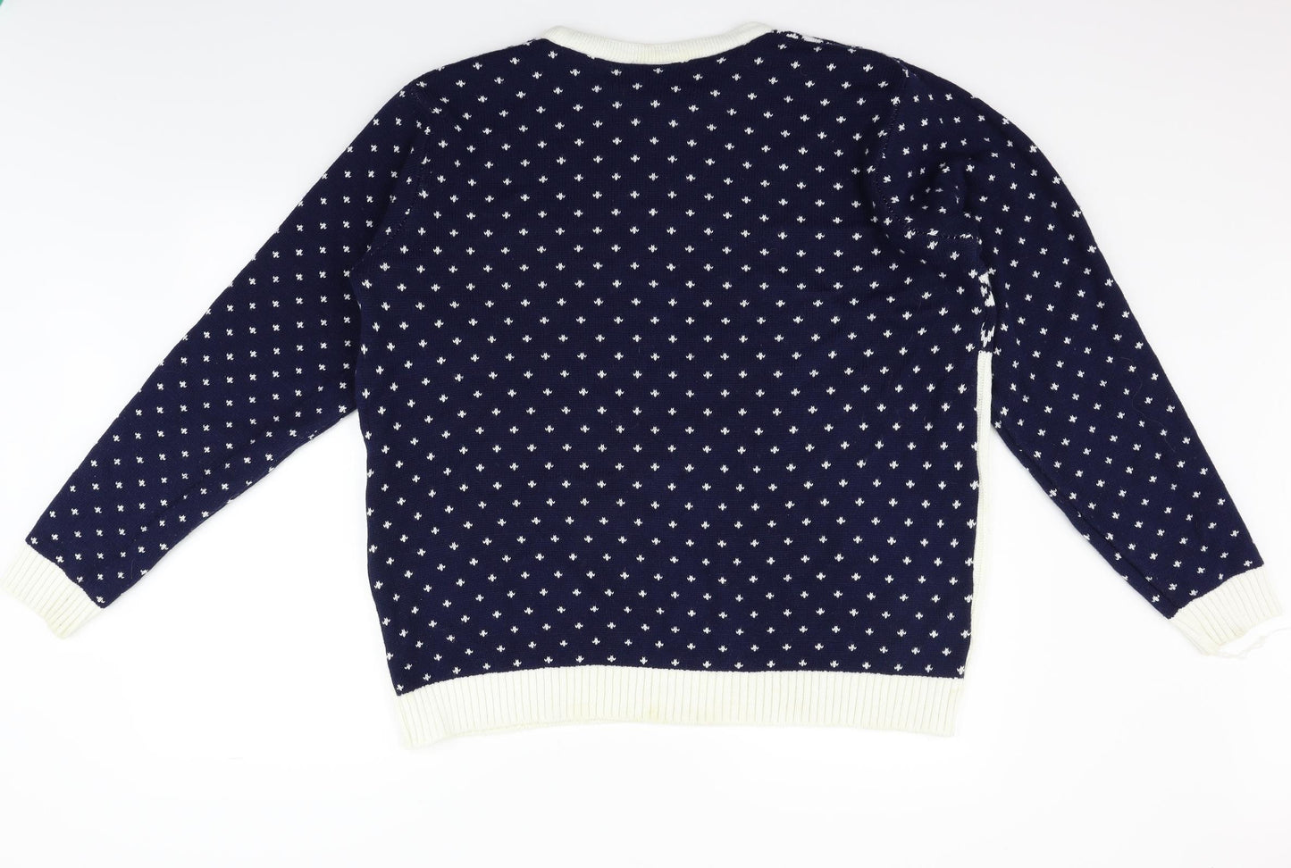 Catch 22 Mens Blue Geometric  Henley Jumper Size 2XL  - Deer print