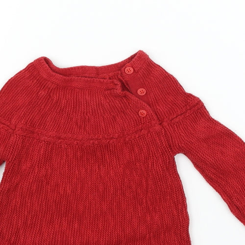 TU Girls Red   Fit & Flare  Size 9-12 Months  - ducks