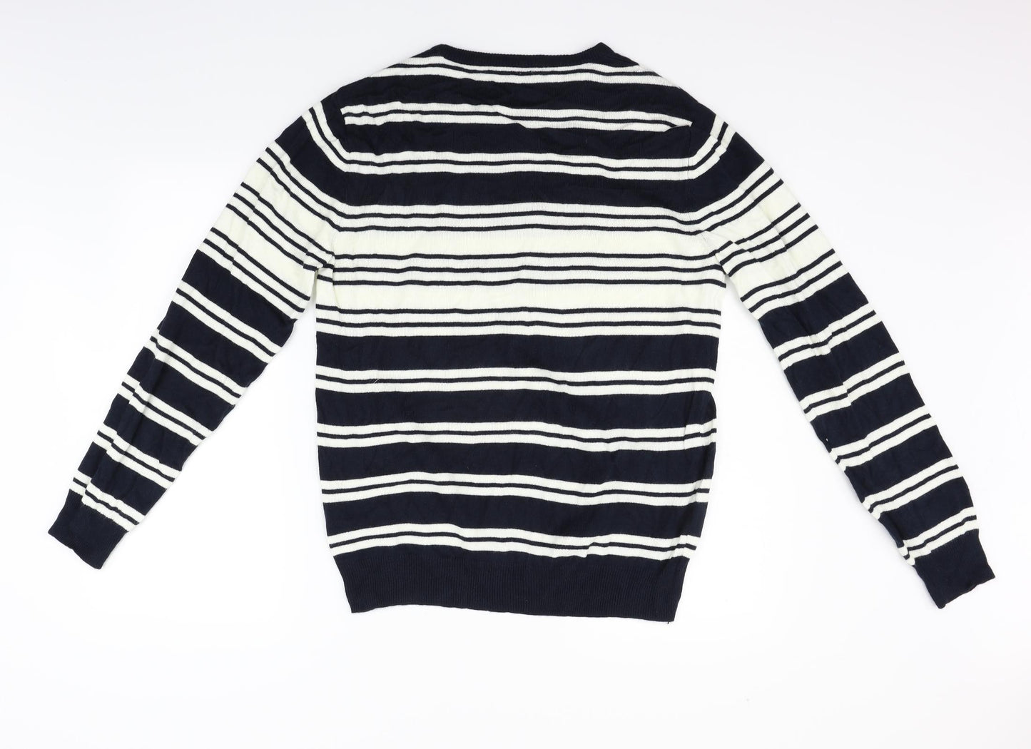 Cedar Wood State Mens Blue Striped  Pullover Jumper Size L