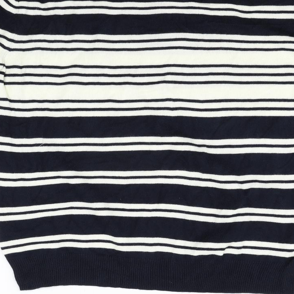 Cedar Wood State Mens Blue Striped  Pullover Jumper Size L