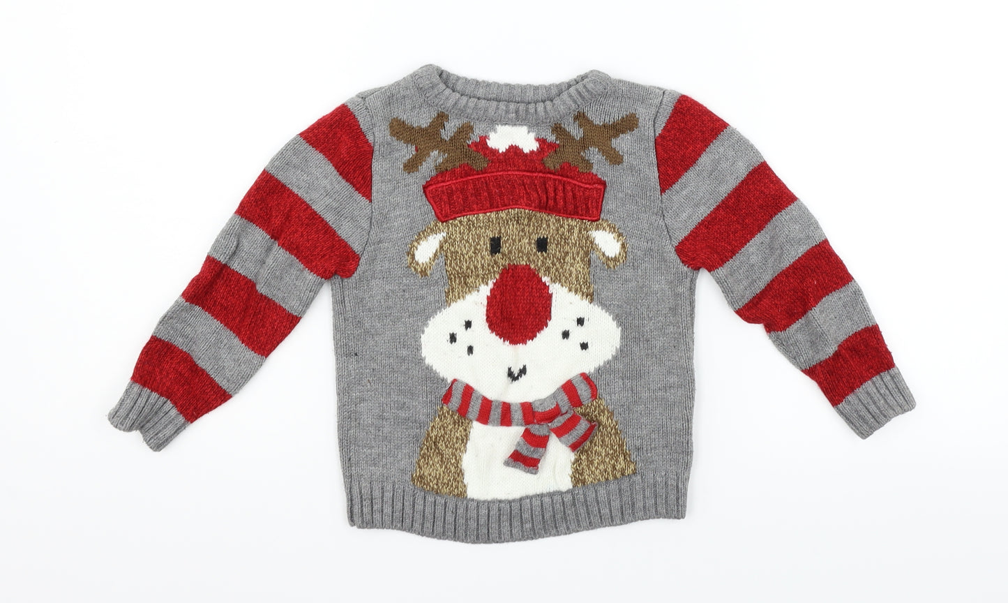 George Boys Grey   Pullover Jumper Size 2-3 Years  - christmas