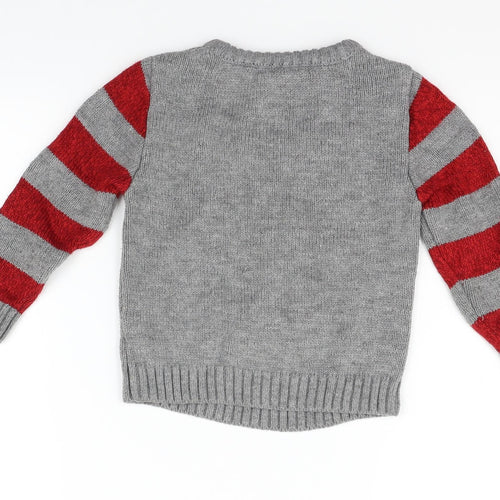 George Boys Grey   Pullover Jumper Size 2-3 Years  - christmas
