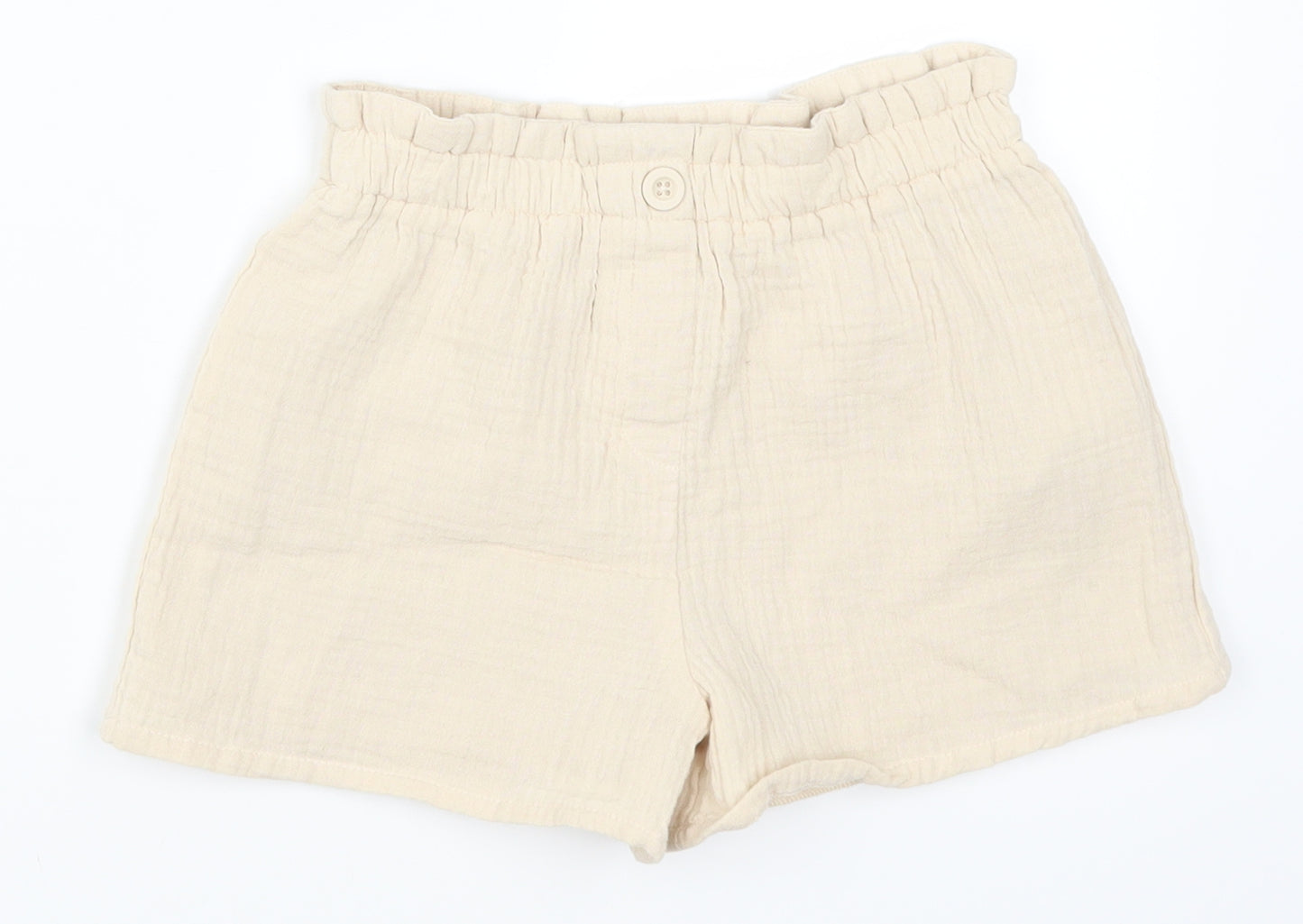 Primark Girls Beige   Paperbag Shorts Size 6-7 Years