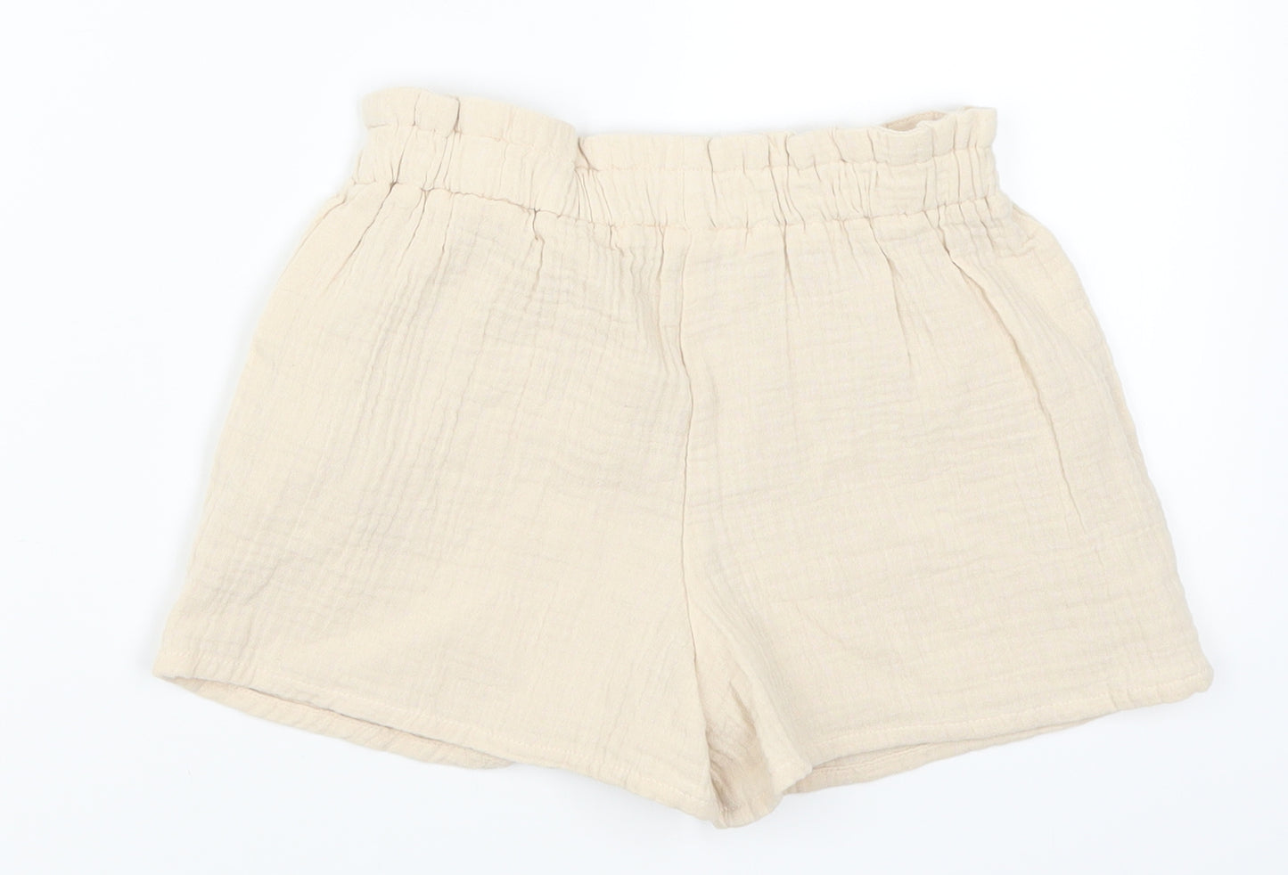Primark Girls Beige   Paperbag Shorts Size 6-7 Years