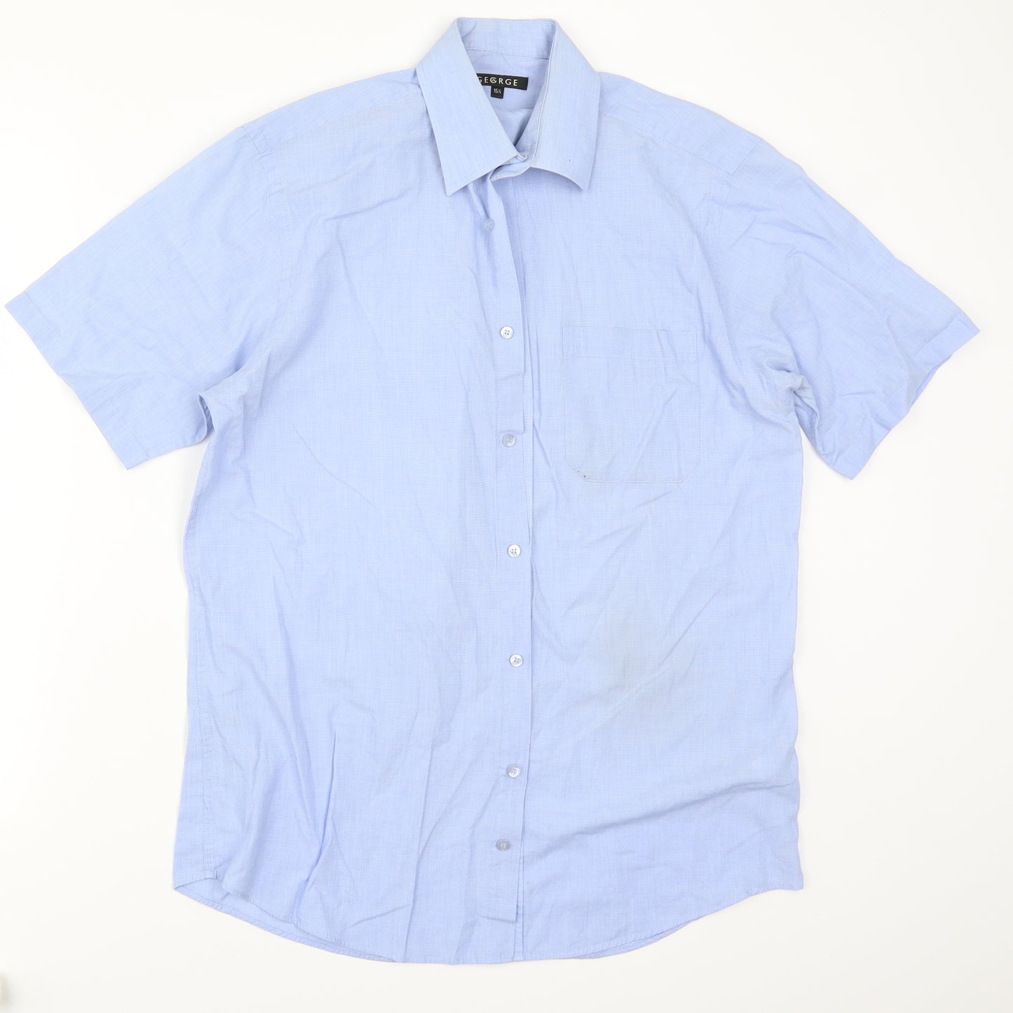 George Mens Blue    Dress Shirt Size 15.5