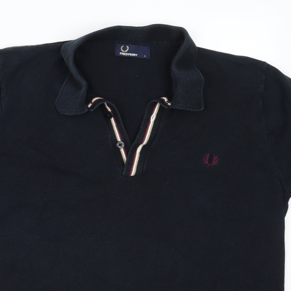 Fred Perry Mens Black    Polo Size L