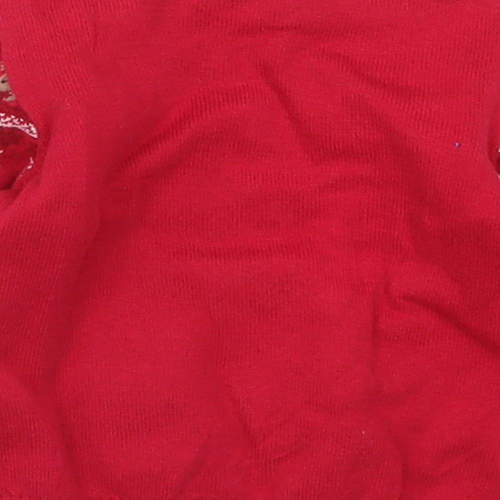 Mini Club Baby Red  Knit Pullover Jumper Size 6-9 Months  - Santa Claus Christmas
