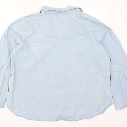 Alexander Jordan Womens Blue  Denim Basic Button-Up Size XL