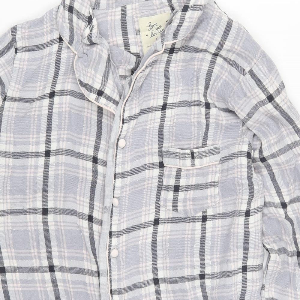Primark Womens Blue Check  Top Pyjama Top Size 14