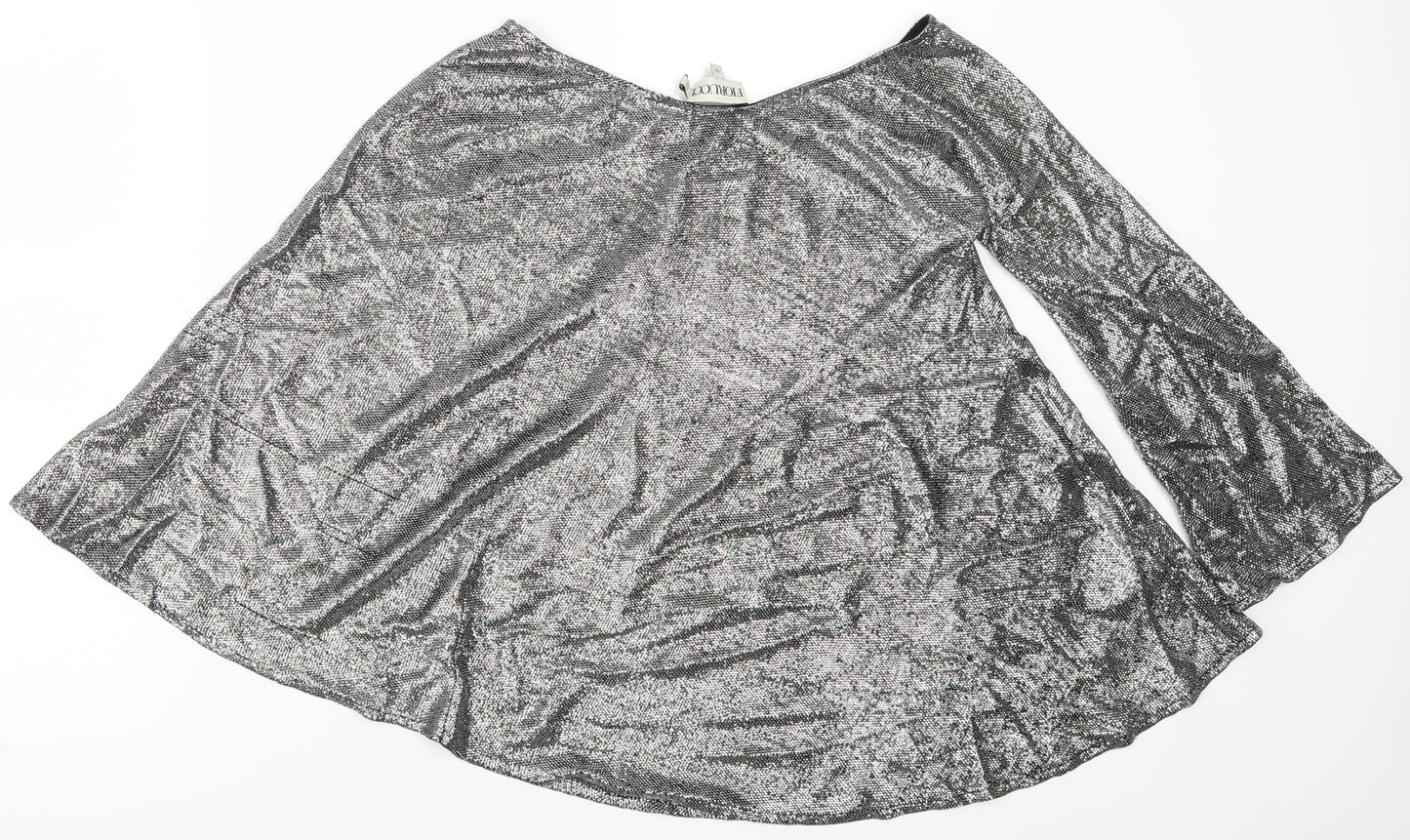 Fiorucci Womens Silver   Basic T-Shirt Size XS