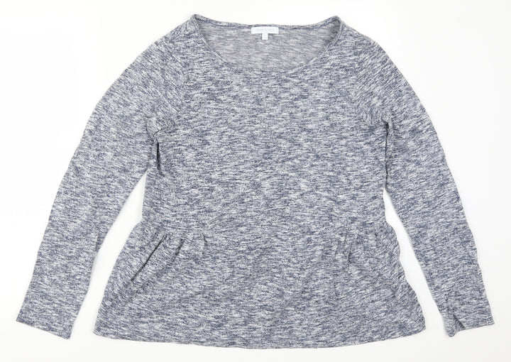 Deane & White Womens Blue  Rayon Basic T-Shirt Size 12
