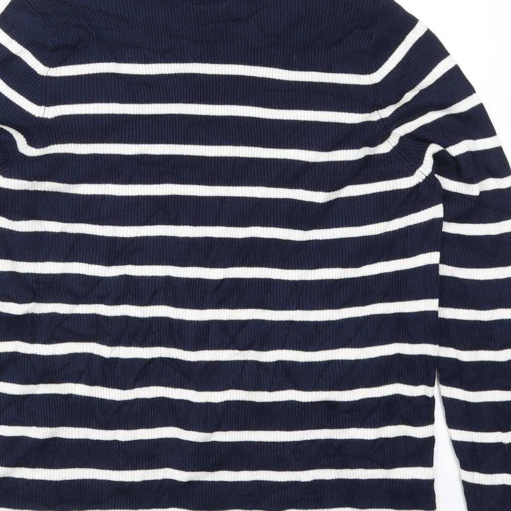 Marks and Spencer Womens Blue Striped Knit Pullover Jumper Size 20
