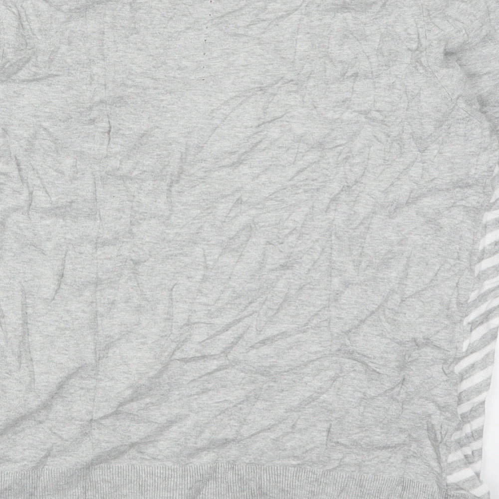 Wishbone Womens Grey Striped  Pullover Jumper Size L