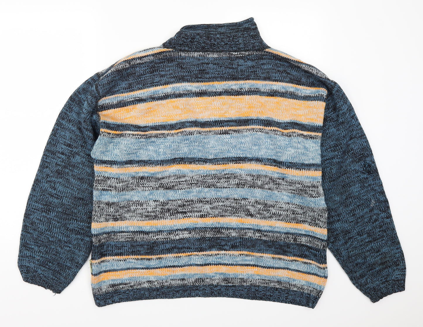 O'Neill Mens Blue Striped Knit Pullover Jumper Size S  - Yellow