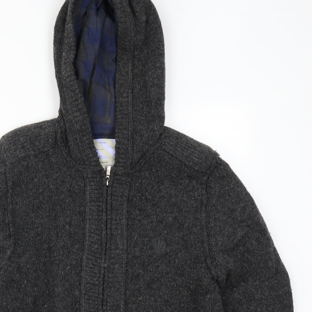 Fat Face Mens Grey  Knit Jacket Coat Size M