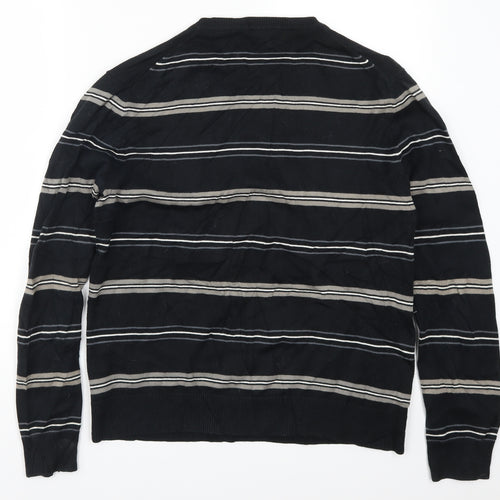 Gap Mens Black Striped  Pullover Jumper Size S