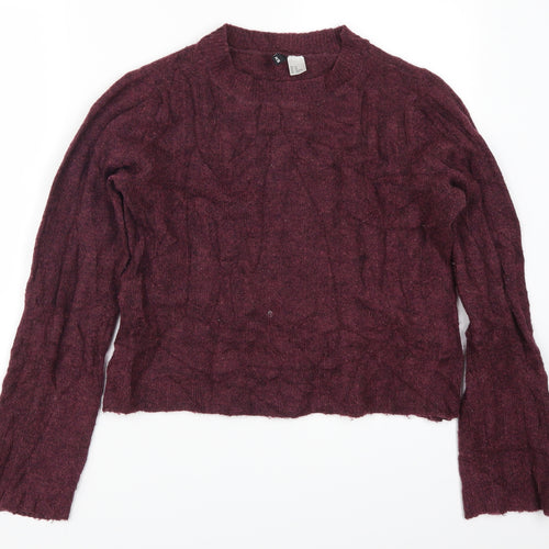 H&M Womens Purple  Knit Pullover Jumper Size XS  - Plum