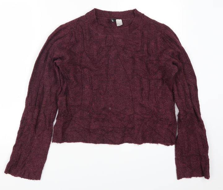 H&M Womens Purple  Knit Pullover Jumper Size XS  - Plum