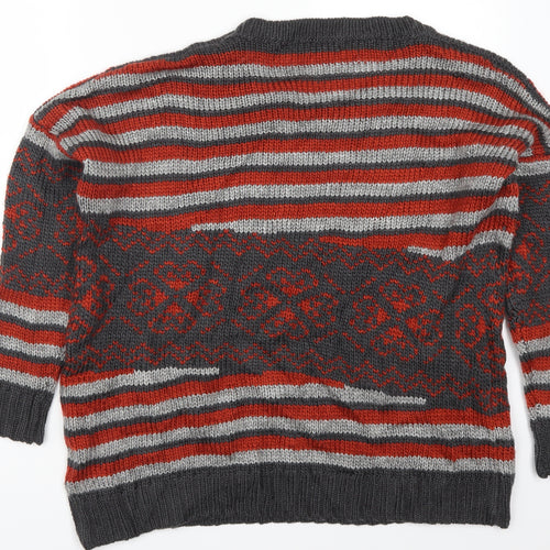 Nina Murati Womens Red Striped  Pullover Jumper Size M
