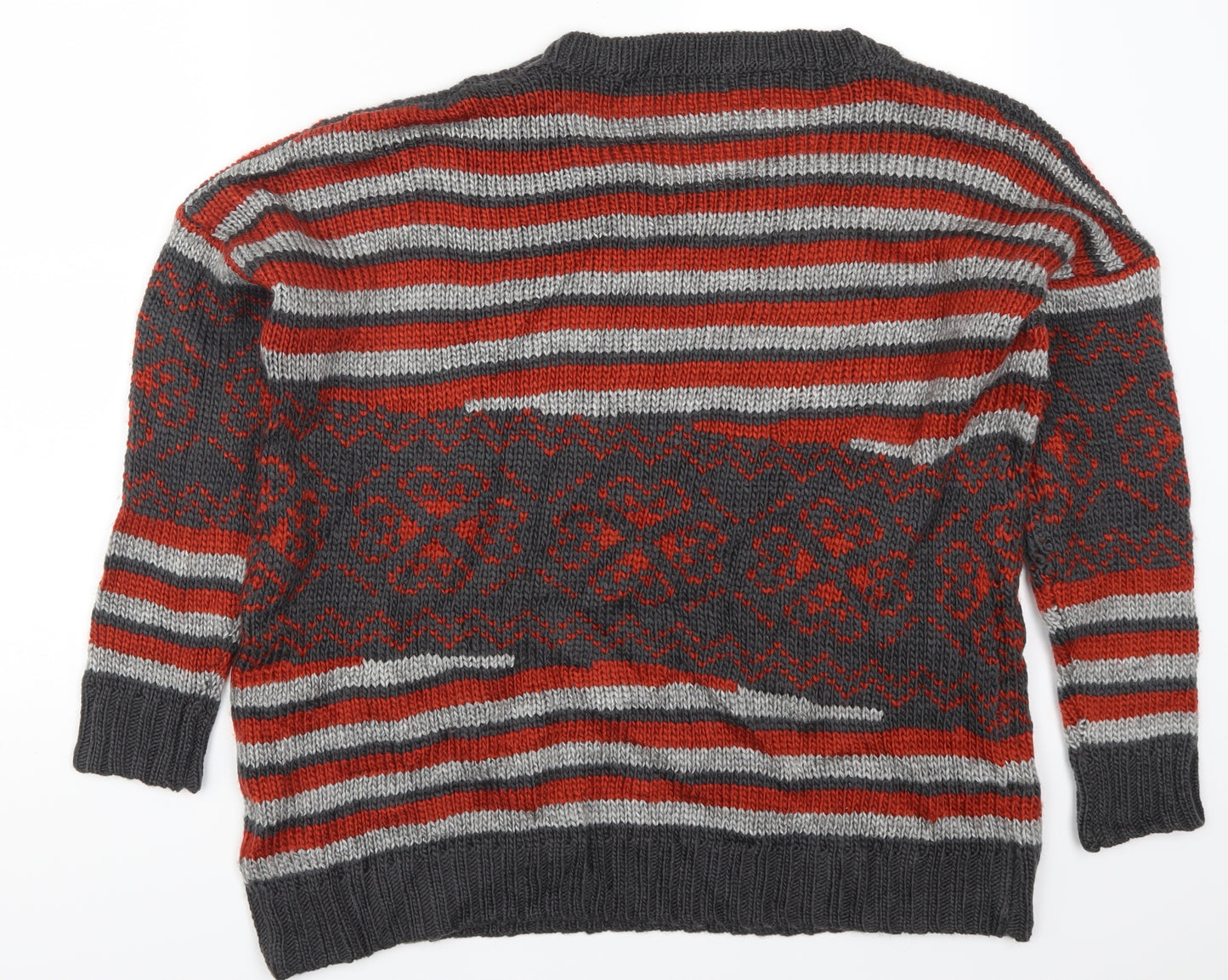 Nina Murati Womens Red Striped  Pullover Jumper Size M