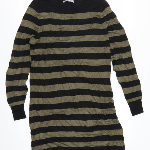 Marks and Spencer Womens Green Striped  Jumper Dress  Size 12