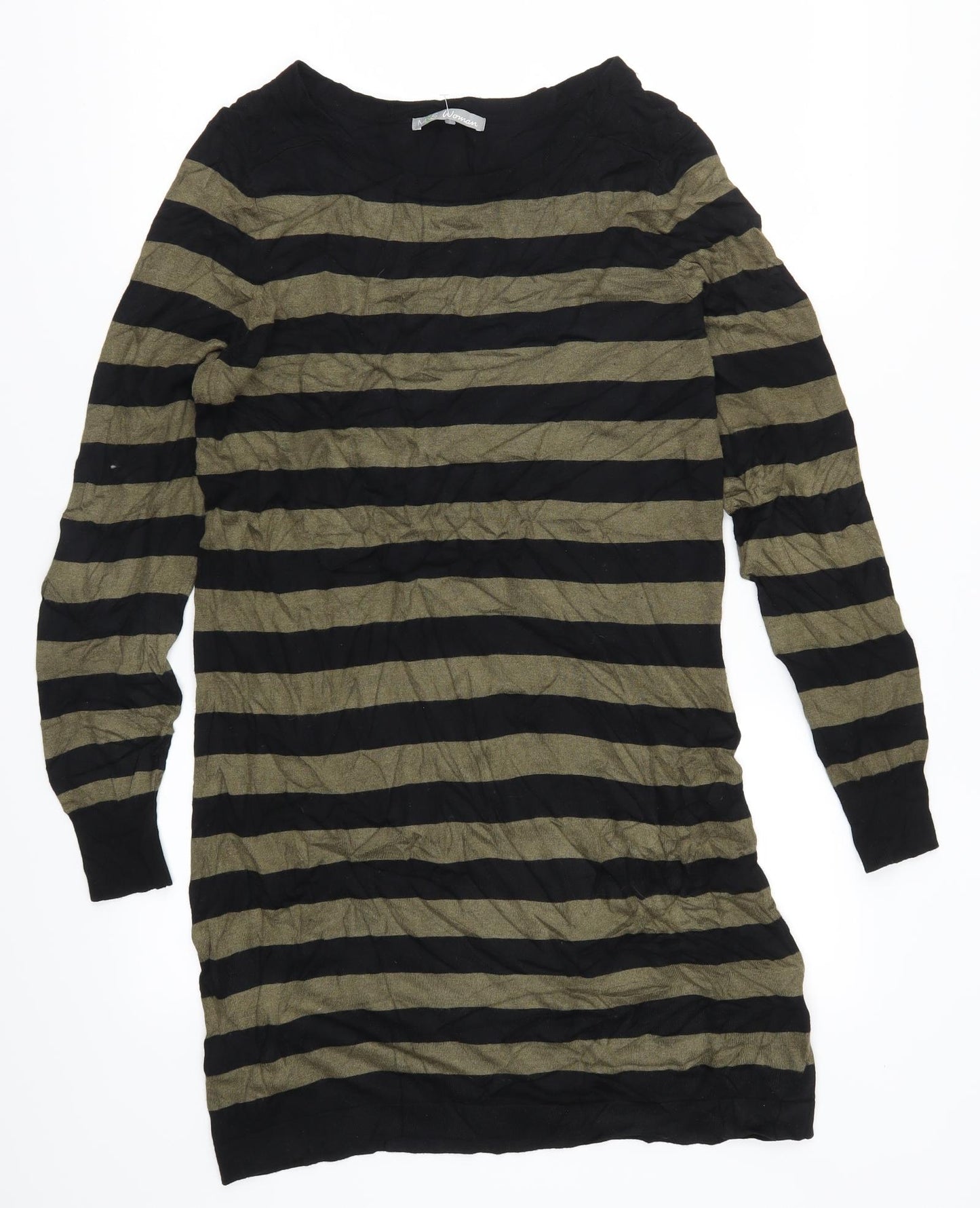 Marks and Spencer Womens Green Striped  Jumper Dress  Size 12
