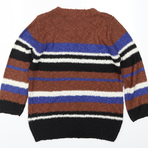 Debenhams Womens Brown Striped  Pullover Jumper Size 12  - Blue