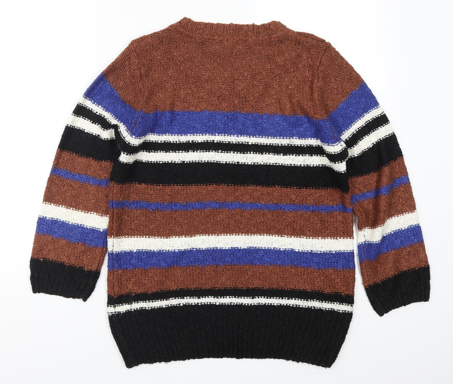 Debenhams Womens Brown Striped  Pullover Jumper Size 12  - Blue