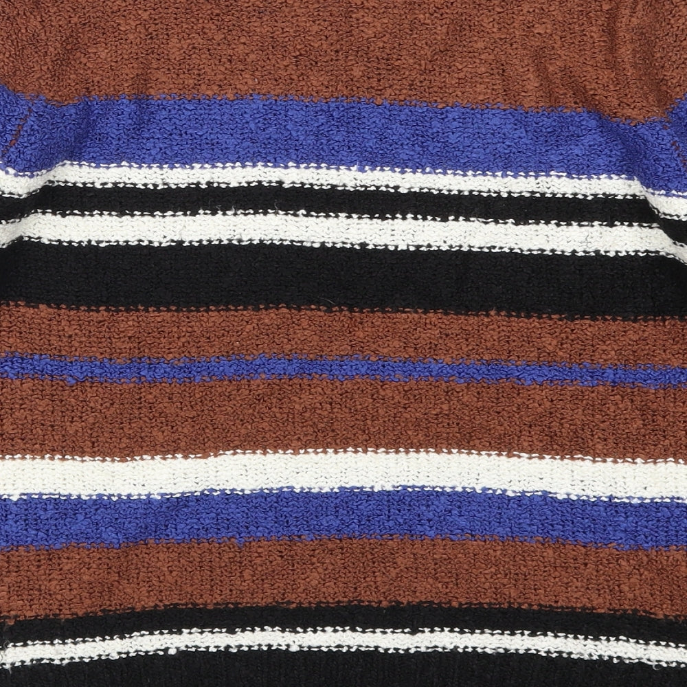 Debenhams Womens Brown Striped  Pullover Jumper Size 12  - Blue