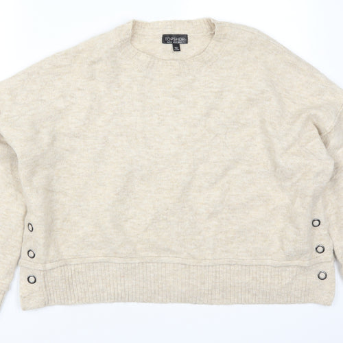 Topshop Womens Beige  Knit Pullover Jumper Size 14