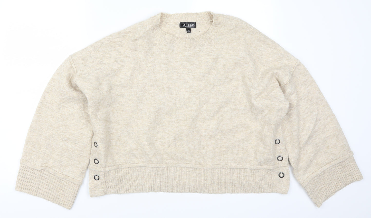 Topshop Womens Beige  Knit Pullover Jumper Size 14