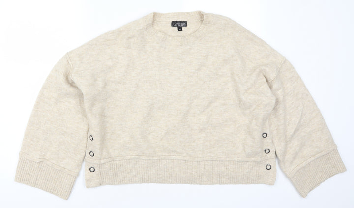 Topshop Womens Beige  Knit Pullover Jumper Size 14