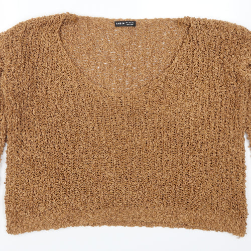 SheIn Womens Brown  Knit Pullover Jumper Size S