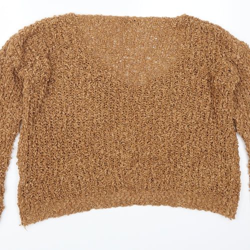SheIn Womens Brown  Knit Pullover Jumper Size S