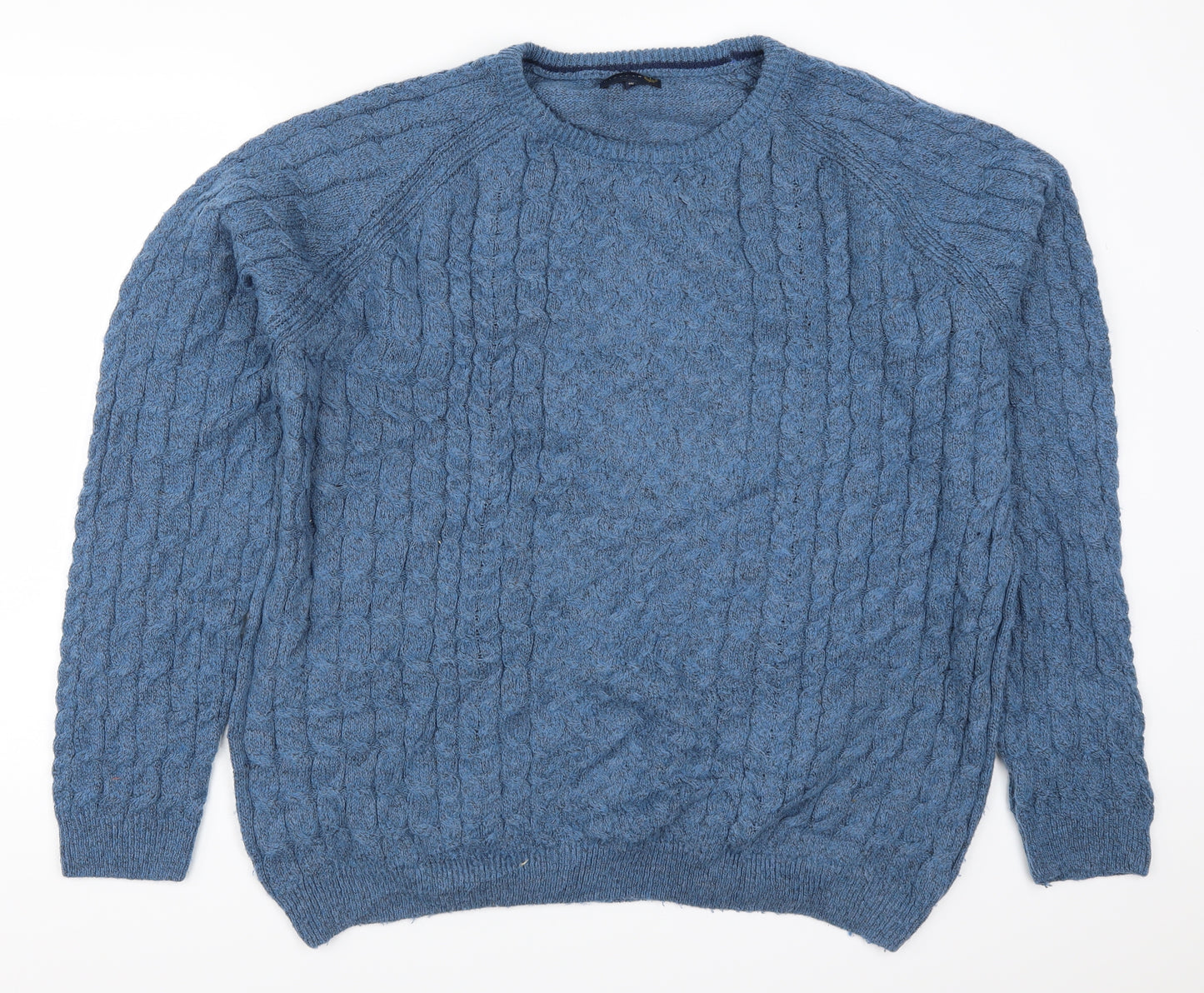 Lincoln Mens Blue  Knit Pullover Jumper Size 3XL