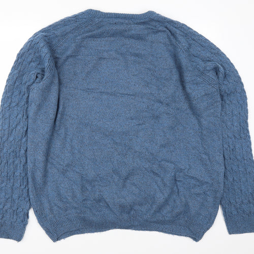 Lincoln Mens Blue  Knit Pullover Jumper Size 3XL