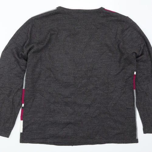 Autonomy Womens Grey   Pullover Jumper Size M  - Pink Colourblock