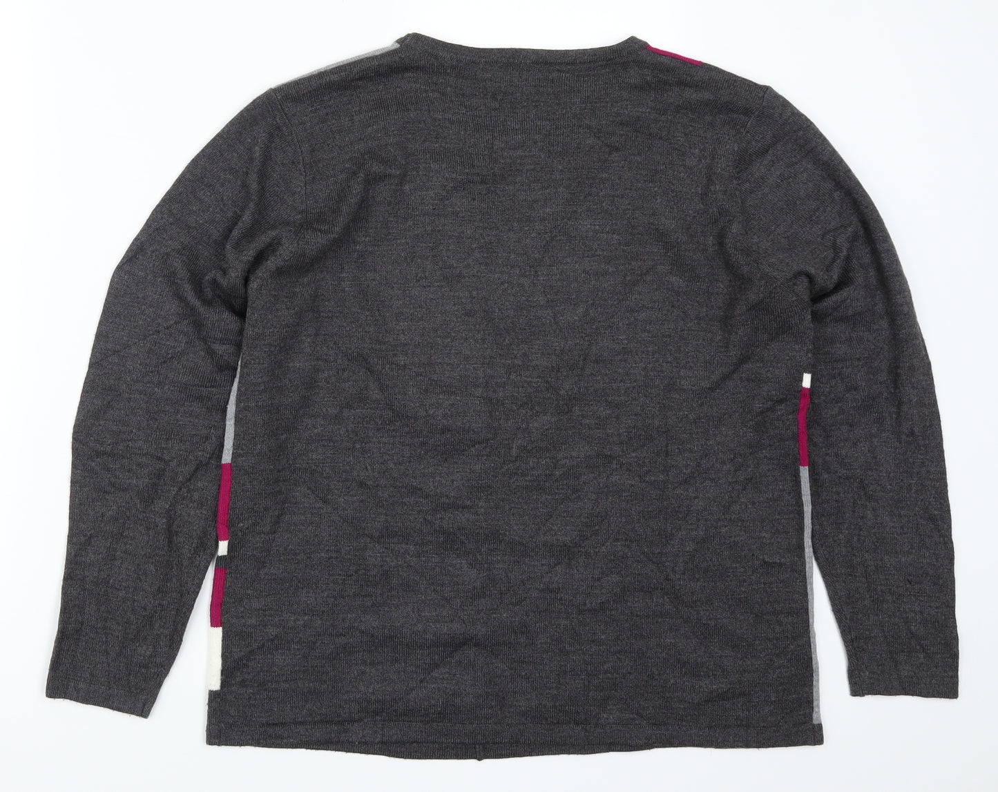 Autonomy Womens Grey   Pullover Jumper Size M  - Pink Colourblock