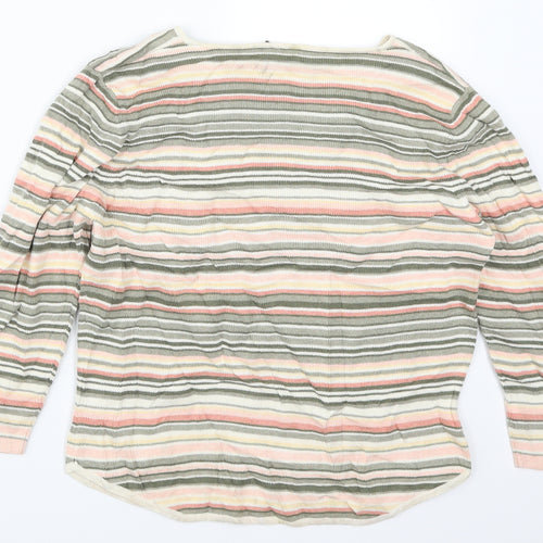 Principles Womens Pink Striped  Pullover Jumper Size 14  - Green