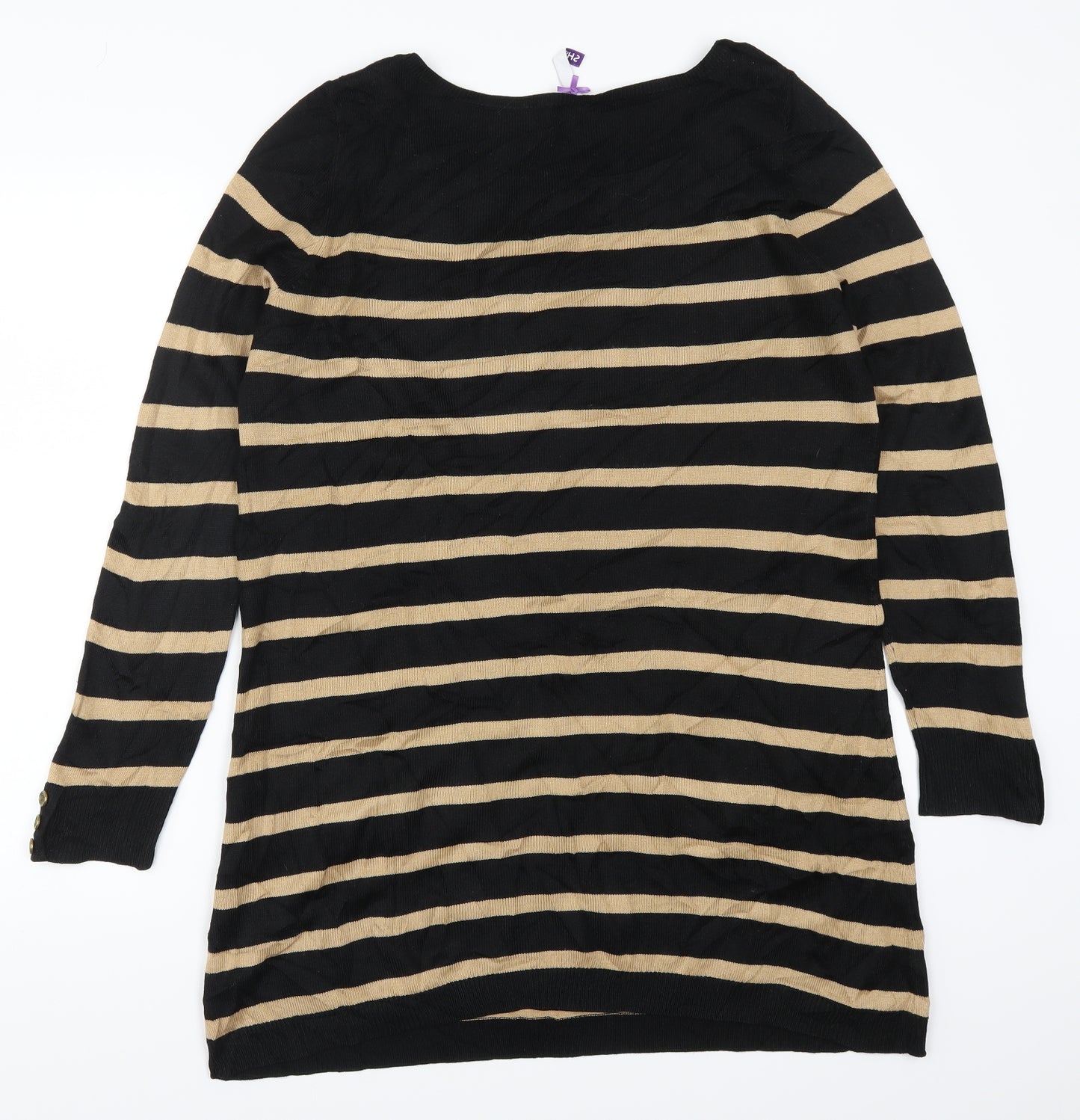 BHS Womens Beige Striped  Jumper Dress  Size 14