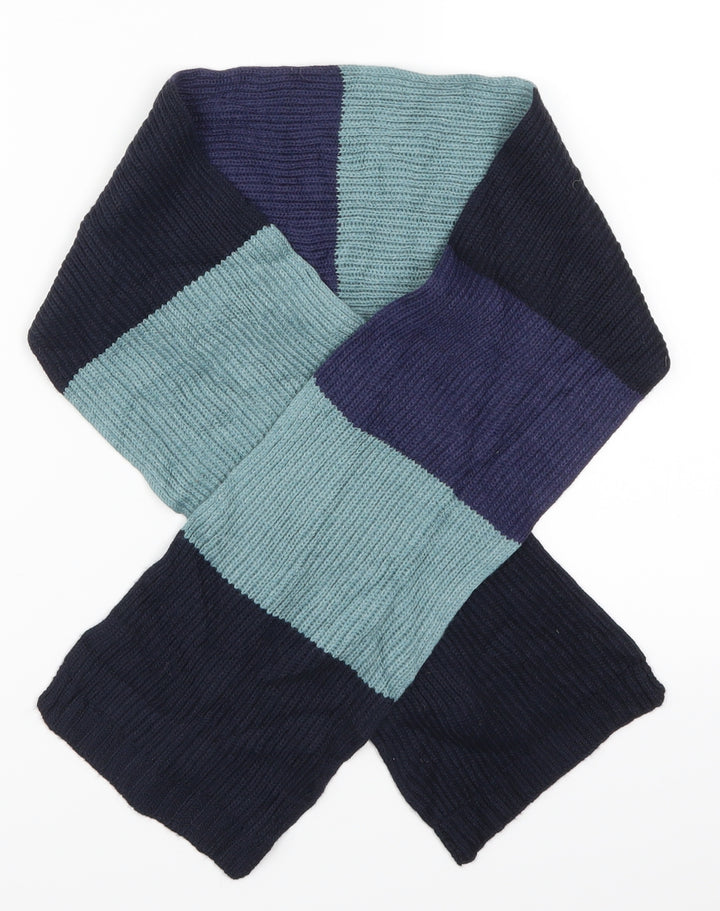 Prworn Mens Blue Striped Rectangle Scarf Scarf One Size