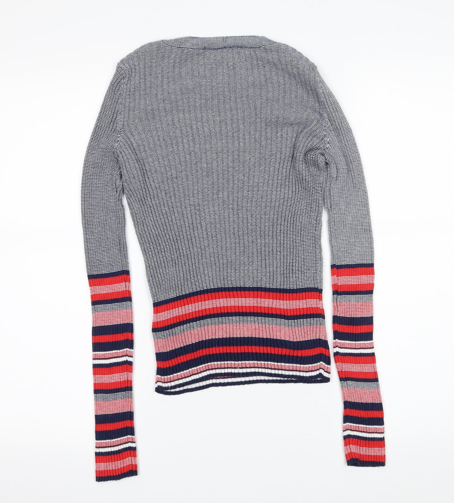 Zara Womens Blue Striped Knit Pullover Jumper Size M