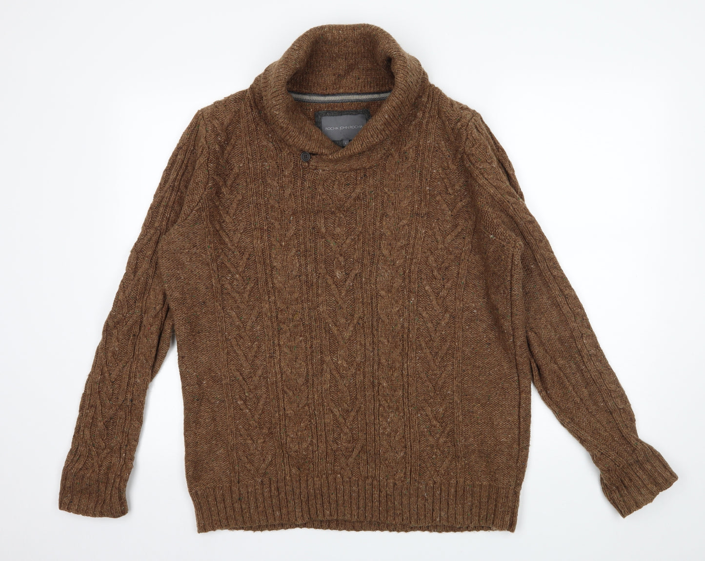 RJR.John Rocha Mens Brown  Knit Pullover Jumper Size L