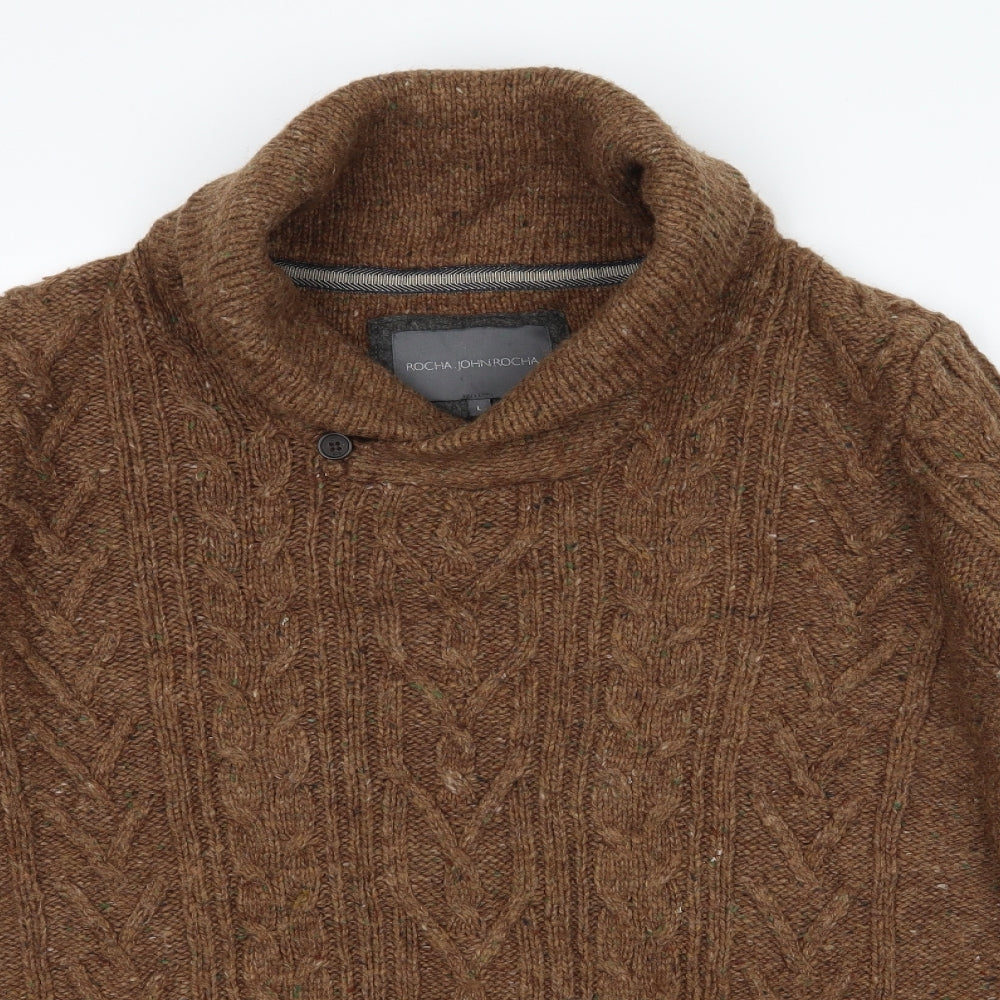 RJR.John Rocha Mens Brown  Knit Pullover Jumper Size L