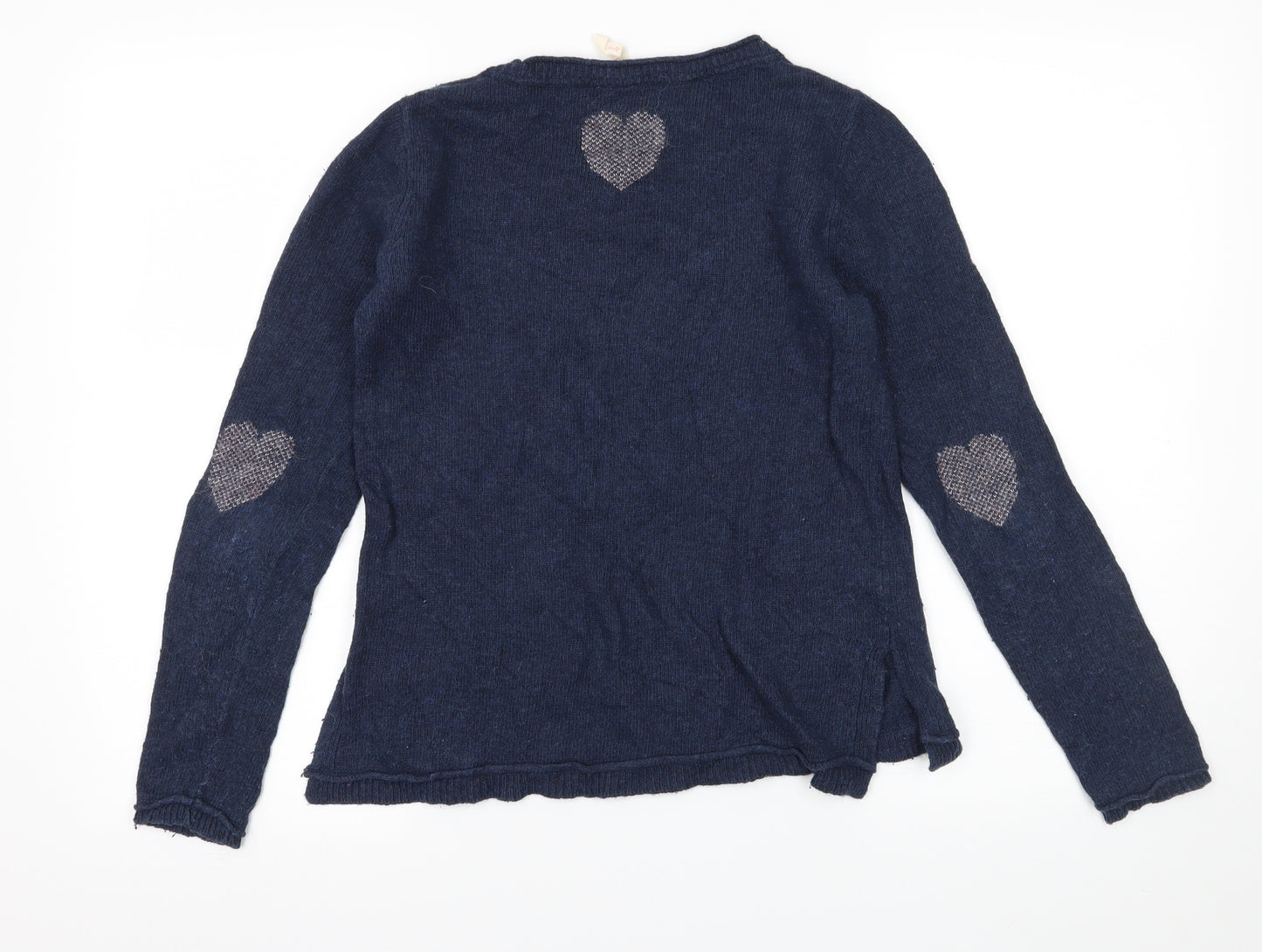 White Stuff Womens Blue  Knit Pullover Jumper Size 8  - Love heart