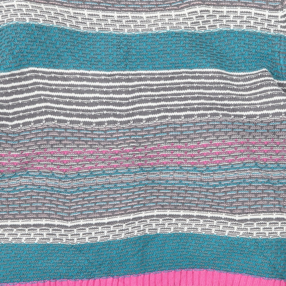 Per Una Womens Blue Striped Knit Cardigan Jumper Size 10