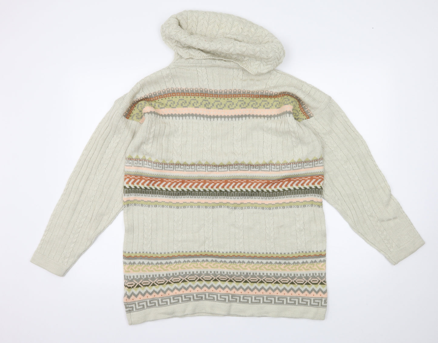 Sensations Womens Ivory Striped Knit Pullover Jumper Size M